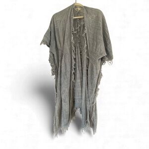 Look by M Cotton Bohemian Fringe Long Lightweight Spring Breathable Kimono Shawl